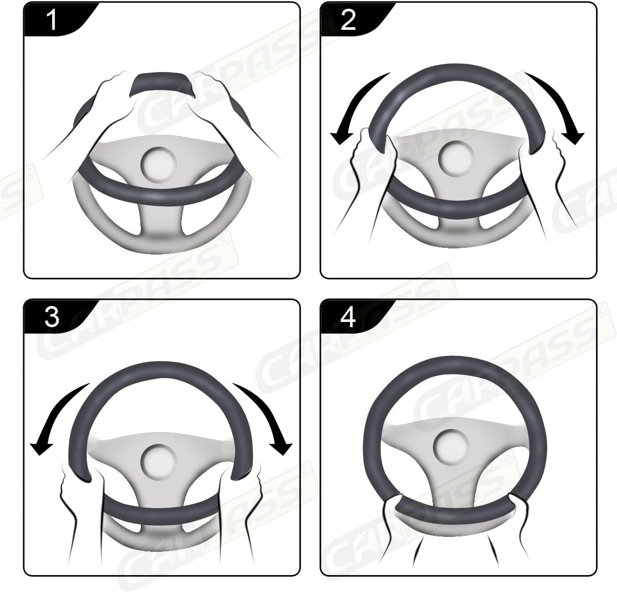 Line Rider Microfiber Leather Sporty Steering Wheel Cover Universal Fits for 95% Truck,Suv,Cars,14.5-15Inch Anti-Slip Safety Comfortable Desgin (Black-White)