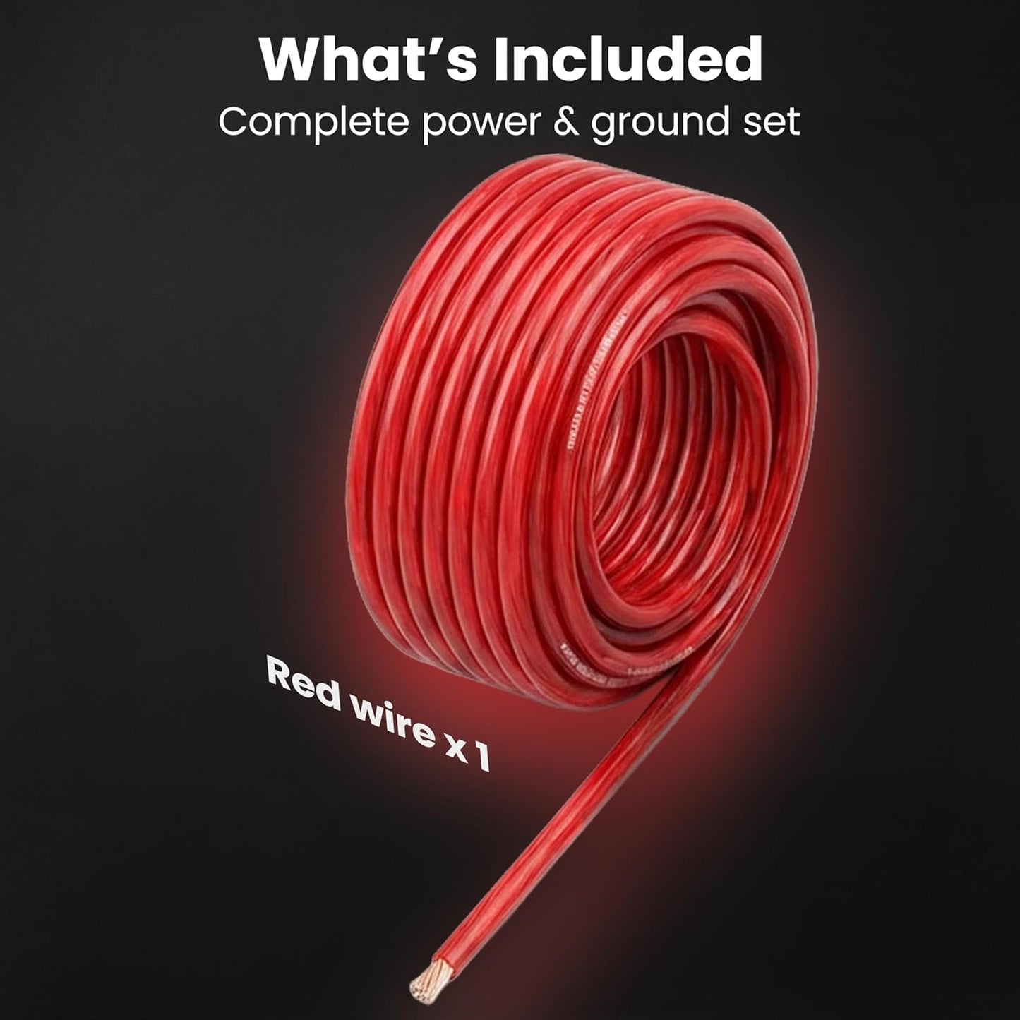 0 Gauge Wire 25 Ft Red, 1/0 AWG Battery Cable CCA, Copper-Clad Aluminum Power Cable for Car Audio Amp, Automotive, RV