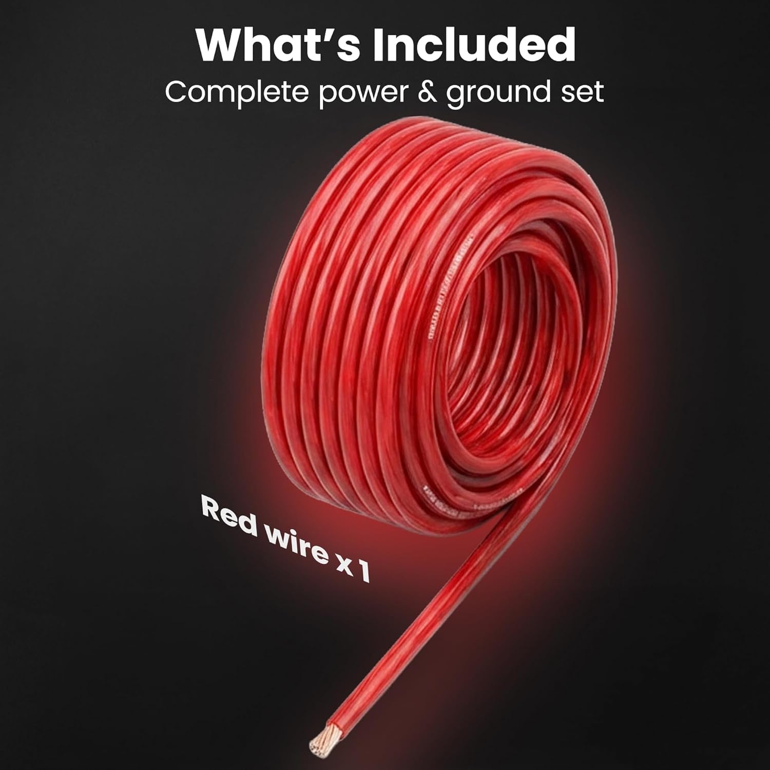 0 Gauge Wire 25 Ft Red, 1/0 AWG Battery Cable CCA, Copper-Clad Aluminum Power Cable for Car Audio Amp, Automotive, RV